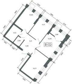 Квартира 74 м², 3-комнатная - изображение 2