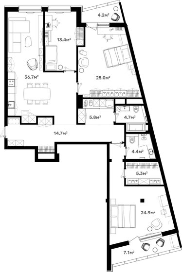 149,3 м², 4-комнатная квартира 20 902 000 ₽ - изображение 1