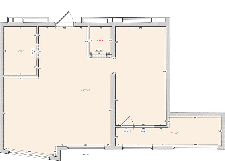 57,5 м², 2-комнатная квартира 8 142 000 ₽ - изображение 1