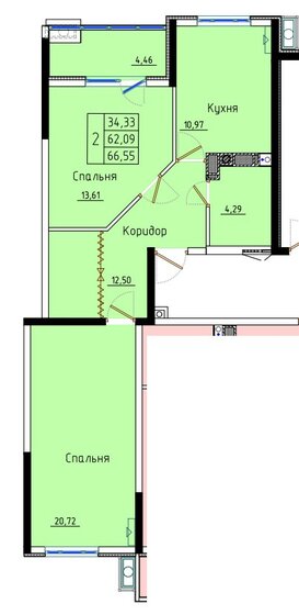 66,6 м², 2-комнатная квартира 6 322 250 ₽ - изображение 46