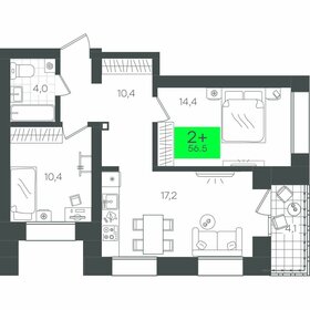 Квартира 60,7 м², 2-комнатная - изображение 1