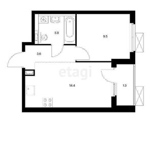 Квартира 32,7 м², 1-комнатная - изображение 1
