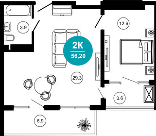 65 м², 2-комнатная квартира 9 000 000 ₽ - изображение 112