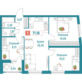 74,1 м², 3-комнатная квартира 12 606 853 ₽ - изображение 19