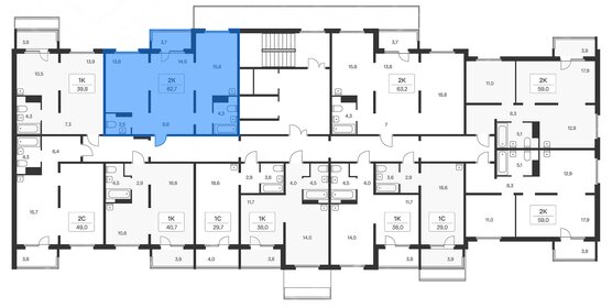 Квартира 63 м², 3-комнатная - изображение 1