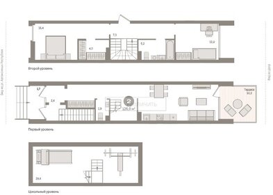 Квартира 126 м², 2-комнатная - изображение 1