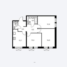 Квартира 63,8 м², 3-комнатная - изображение 1