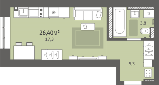 27 м², квартира-студия 2 214 000 ₽ - изображение 10