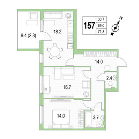65,4 м², 2-комнатная квартира 15 300 000 ₽ - изображение 83