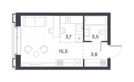 41,2 м², 1-комнатная квартира 7 300 000 ₽ - изображение 111