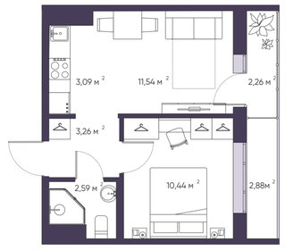 50,3 м², 2-комнатная квартира 6 968 000 ₽ - изображение 57