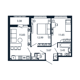 63 м², 3-комнатная квартира 5 500 000 ₽ - изображение 57
