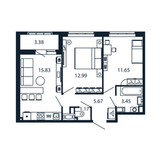 Квартира 50 м², 2-комнатная - изображение 3