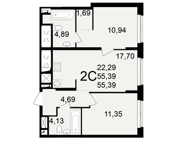 50 м², 2-комнатная квартира 4 700 000 ₽ - изображение 72
