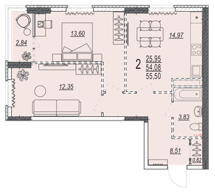 43,7 м², 2-комнатная квартира 4 100 000 ₽ - изображение 91