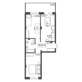 Квартира 64,5 м², 3-комнатная - изображение 2