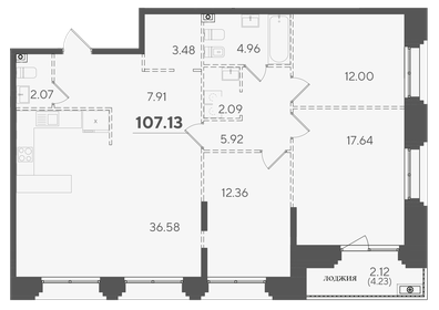 107,3 м², 4-комнатная квартира 29 175 000 ₽ - изображение 30