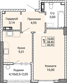 40 м², 2-комнатная квартира 4 250 000 ₽ - изображение 73