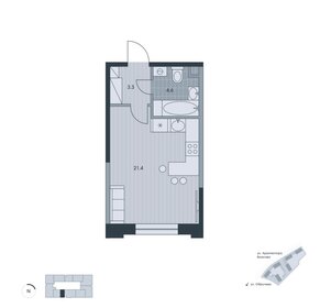 Квартира 30 м², студия - изображение 1