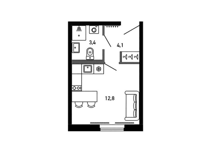 20,3 м², квартира-студия 7 264 599 ₽ - изображение 10