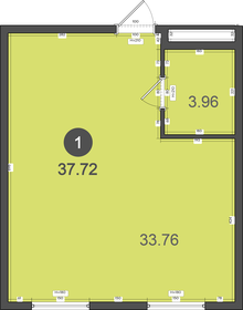 Квартира 37,7 м², 1-комнатная - изображение 1