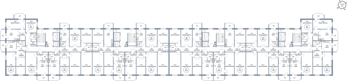 64,3 м², 2-комнатная квартира 7 450 000 ₽ - изображение 14