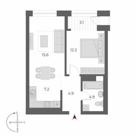 50,7 м², 2-комнатная квартира 7 400 000 ₽ - изображение 100
