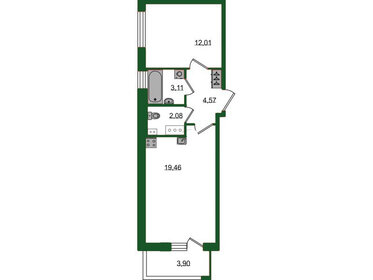 Квартира 42 м², 1-комнатная - изображение 1