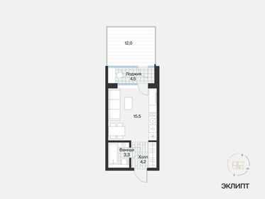25,2 м², квартира-студия 4 600 000 ₽ - изображение 4