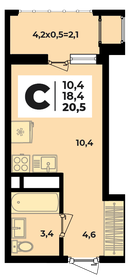 19,9 м², 1-комнатная квартира 3 015 100 ₽ - изображение 38