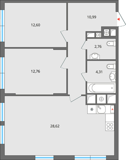 72 м², 3-комнатная квартира 7 240 000 ₽ - изображение 1