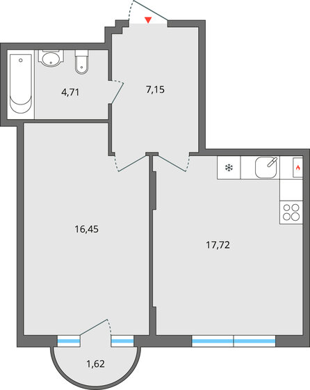 47,7 м², 2-комнатная квартира 4 830 000 ₽ - изображение 1