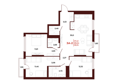 88,6 м², 3-комнатная квартира 8 943 550 ₽ - изображение 13