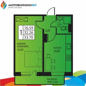 Квартира 31,6 м², 1-комнатная - изображение 1