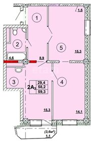 Квартира 59,3 м², 2-комнатная - изображение 1