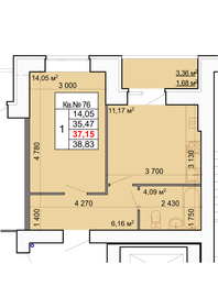 Квартира 37,2 м², 1-комнатная - изображение 1