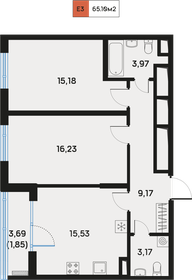 65,8 м², 2-комнатная квартира 17 000 000 ₽ - изображение 12