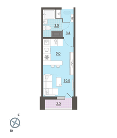 22 м², квартира-студия 2 900 000 ₽ - изображение 39