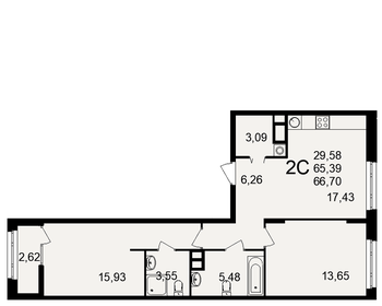 64,2 м², 2-комнатная квартира 6 614 660 ₽ - изображение 13
