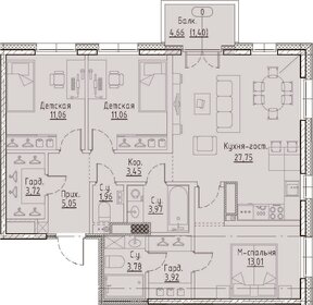 Квартира 90,1 м², 3-комнатная - изображение 1