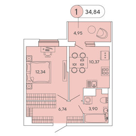 36 м², 1-комнатная квартира 5 600 000 ₽ - изображение 109