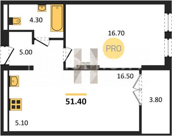 51,5 м², 1-комнатная квартира 6 200 000 ₽ - изображение 18