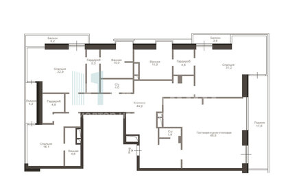 Квартира 240,6 м², 5-комнатная - изображение 1