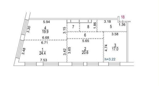 Квартира 102,4 м², 3-комнатная - изображение 1