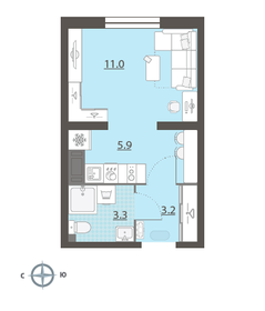 19 м², квартира-студия 3 050 000 ₽ - изображение 52