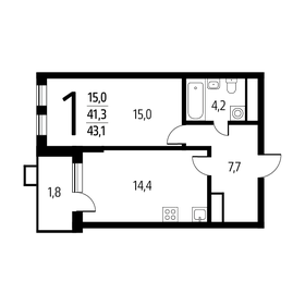 35,5 м², 1-комнатная квартира 8 700 000 ₽ - изображение 69