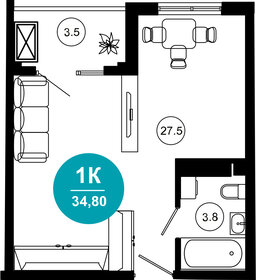 35,1 м², 1-комнатные апартаменты 32 292 000 ₽ - изображение 14