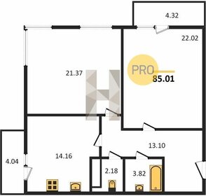 Квартира 85 м², 2-комнатная - изображение 1