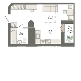 29,2 м², квартира-студия 6 050 000 ₽ - изображение 92