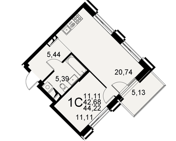 41 м², 2-комнатная квартира 7 500 000 ₽ - изображение 25